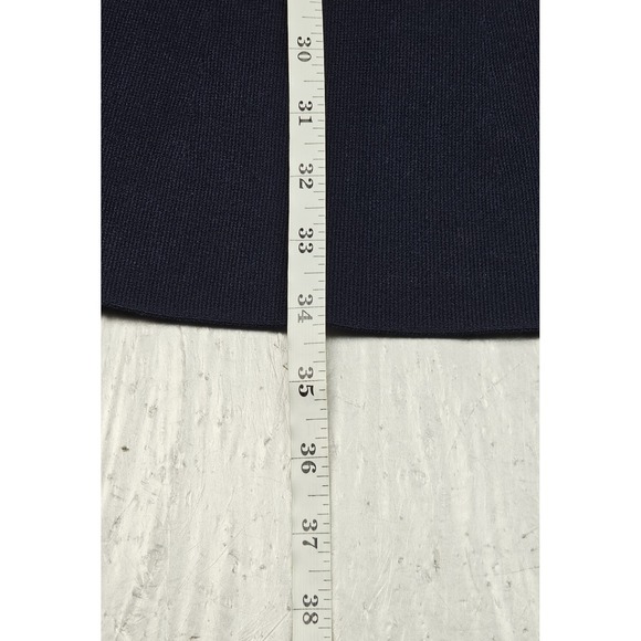 Sandro Dress Womens XS Navy Blue Marine Striped-trim Knitted Mini School Girl - Picture 6 of 9